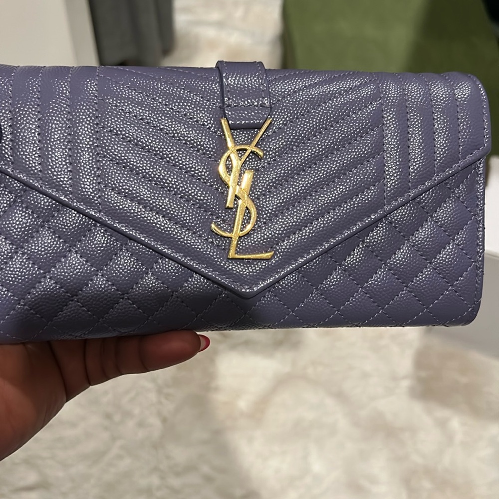 Saint Laurent wallet in triquilt grained calf leather